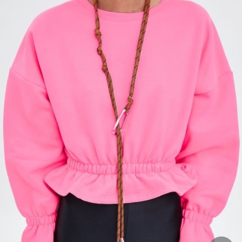 Zara cropped elastic hem sweater